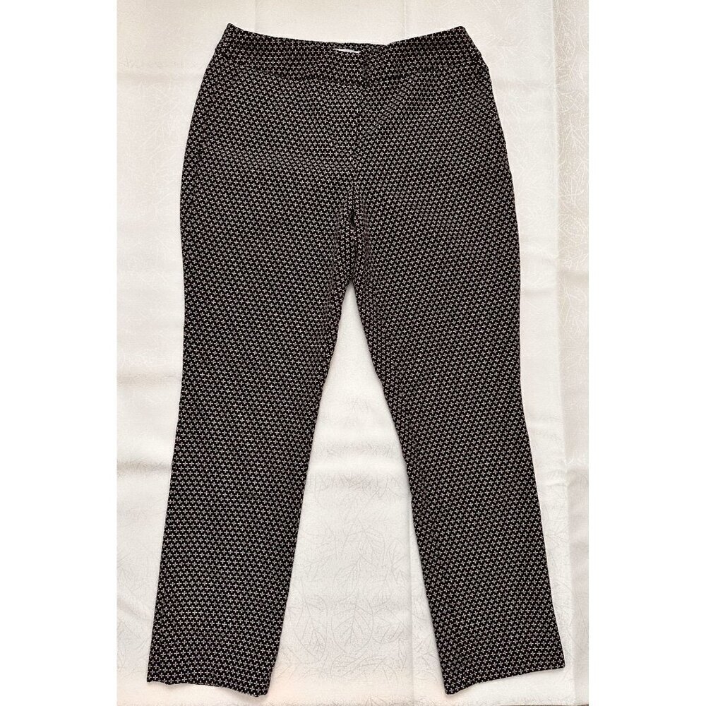 Carolina Belle Montreal Pants. Navy/Burgundy/Tan Geometric Pattern.‎ Sz 6